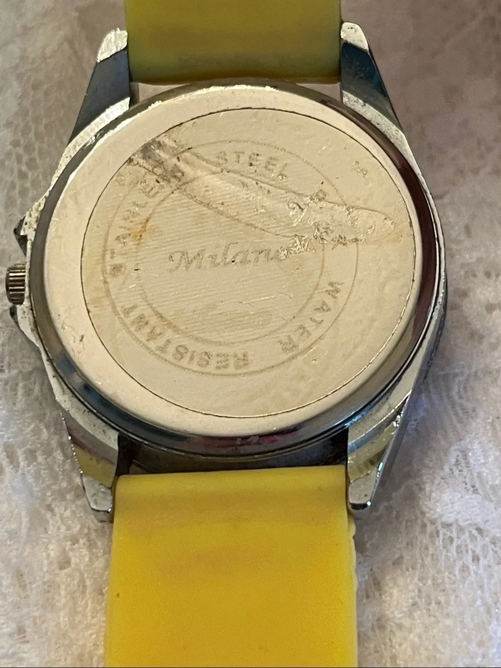 Milano Yellow Round Silicone Strap Watch